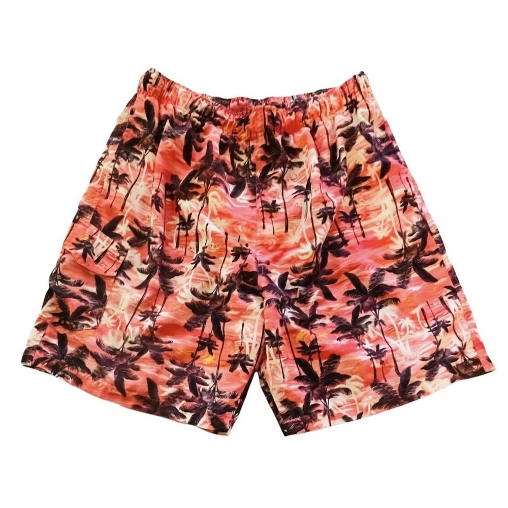 Men's Swim Trunks Swimming Shorts Hawaiian Authentic Swimwear Palm Trees XL